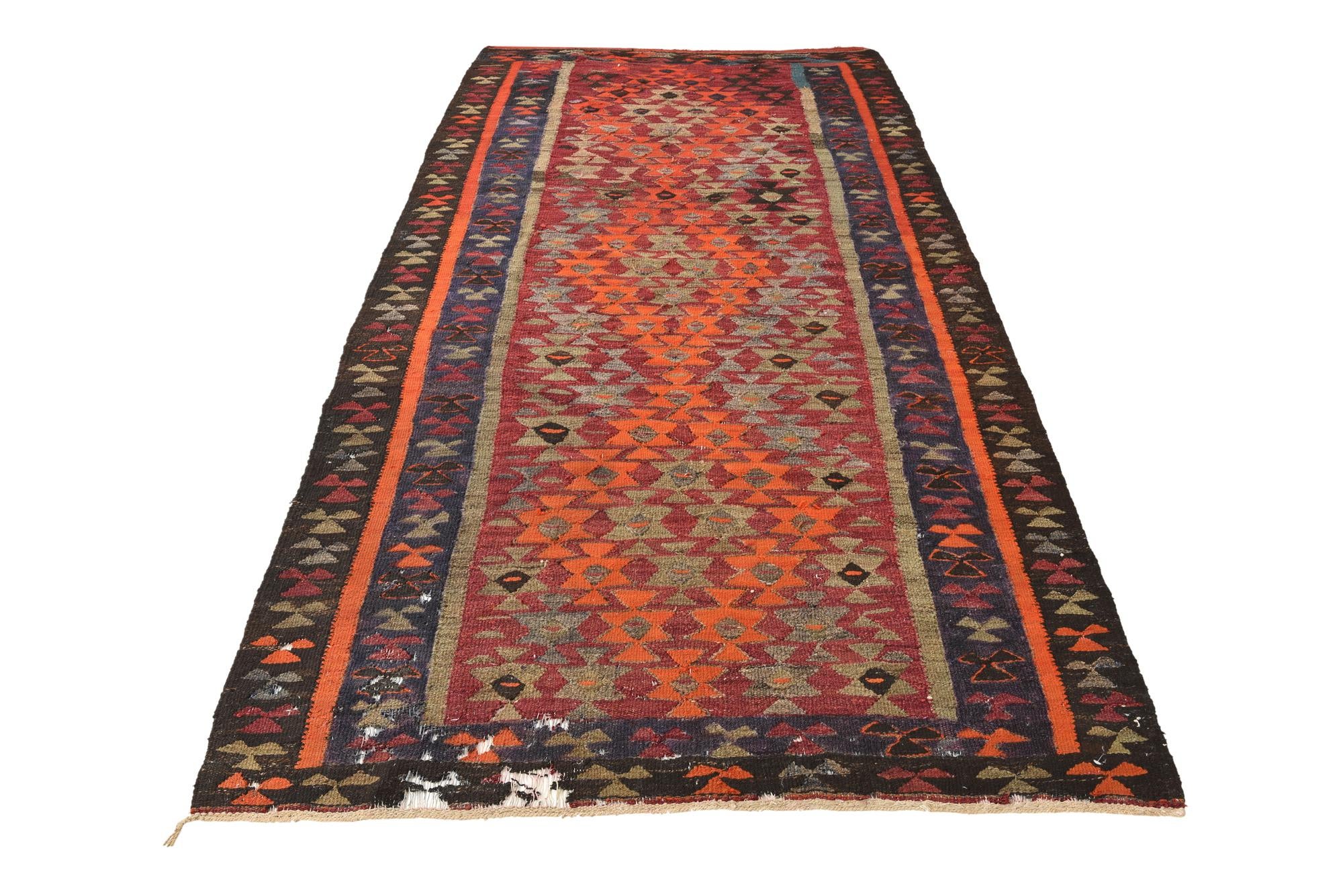 4' 8 x 9' 2 Hand Woven Kilim Fars Wool Rug