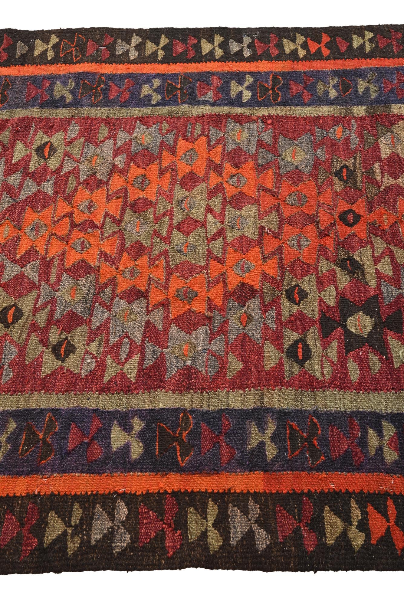 4' 8 x 9' 2 Hand Woven Kilim Fars Wool Rug
