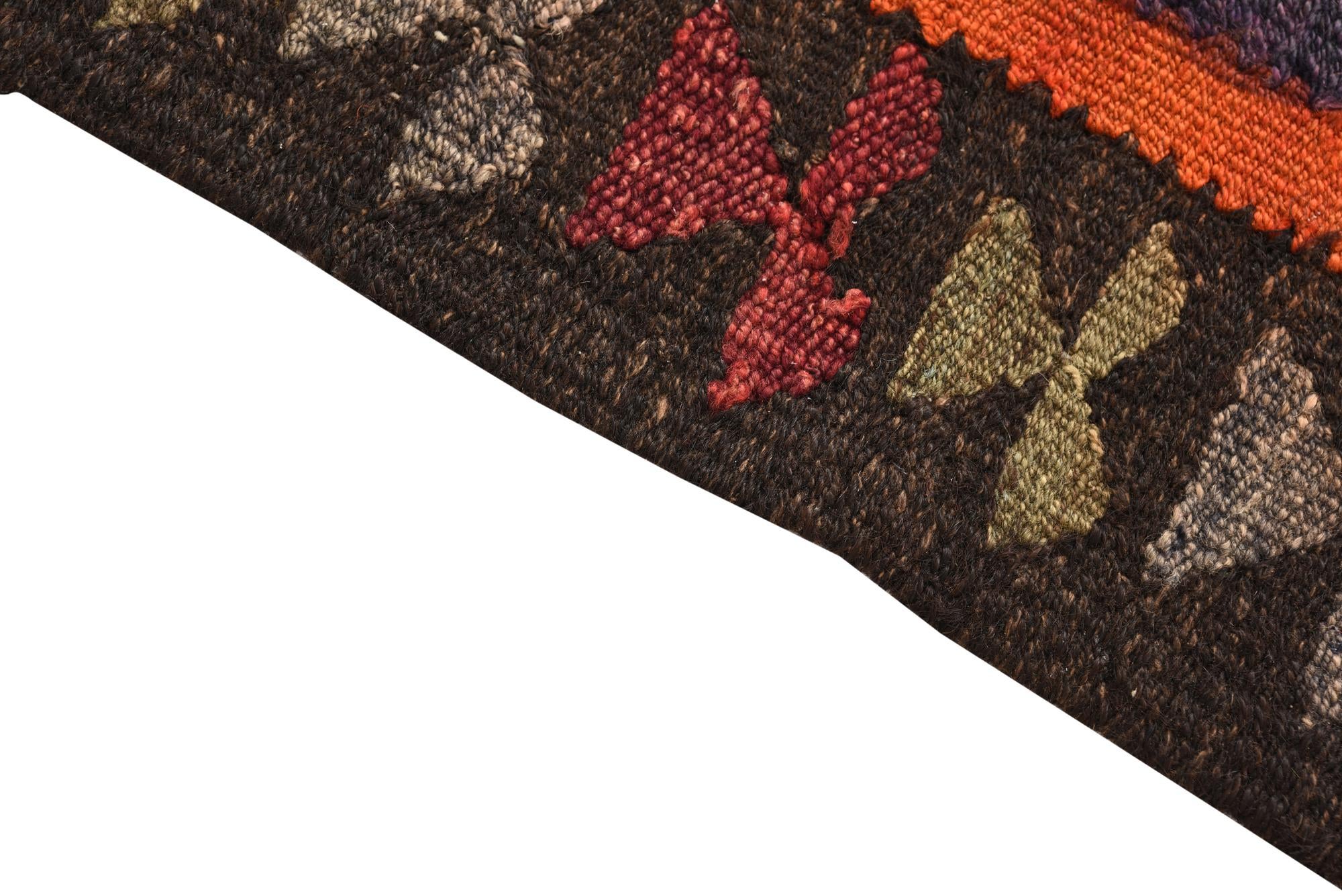 4' 8 x 9' 2 Hand Woven Kilim Fars Wool Rug