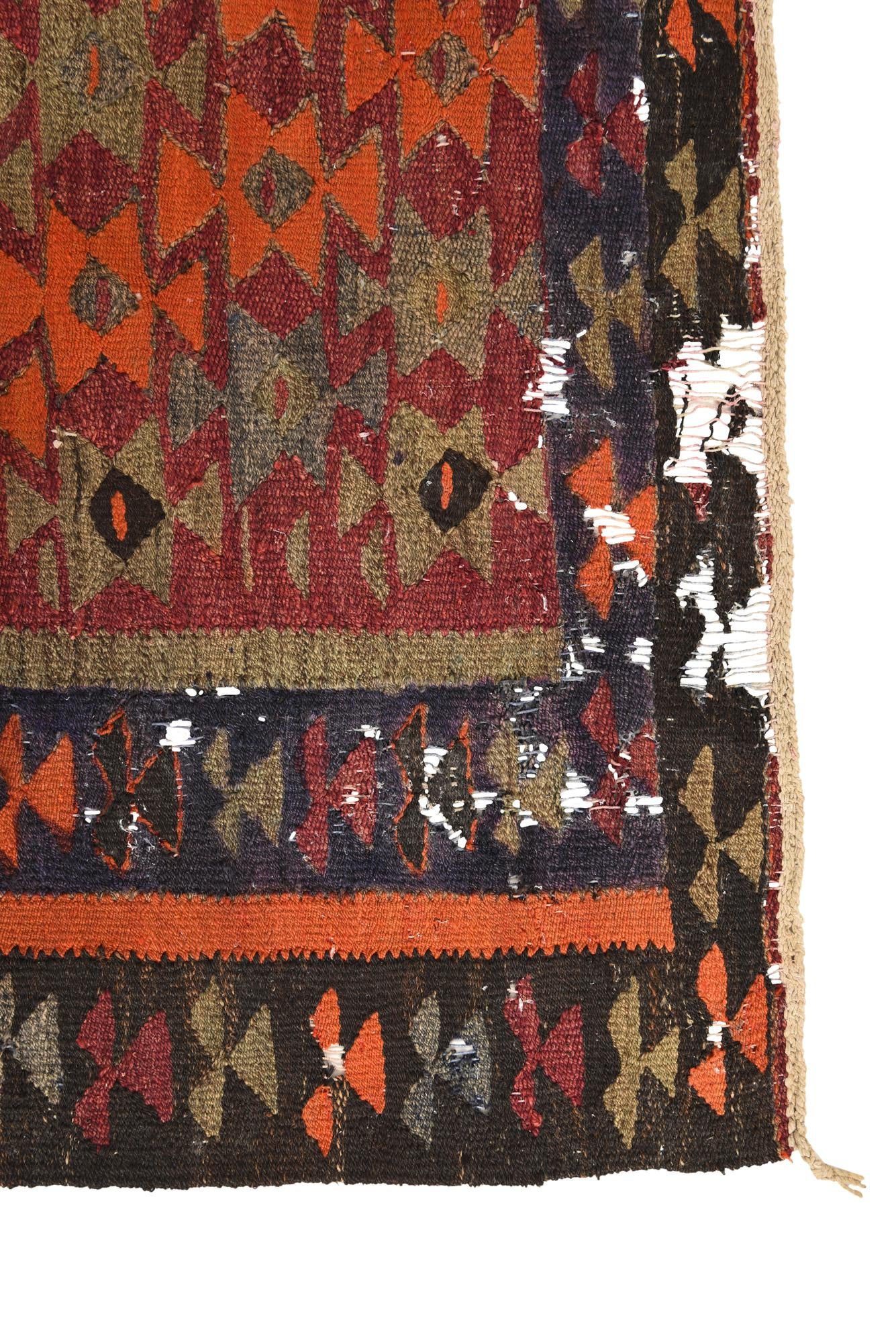 4' 8 x 9' 2 Hand Woven Kilim Fars Wool Rug