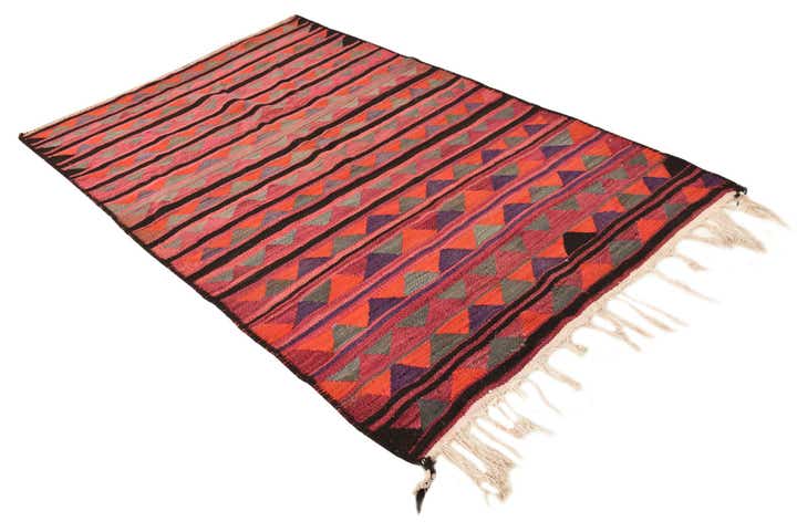 4' 9 x 7' 7 Hand Woven Kilim Fars Wool Rug