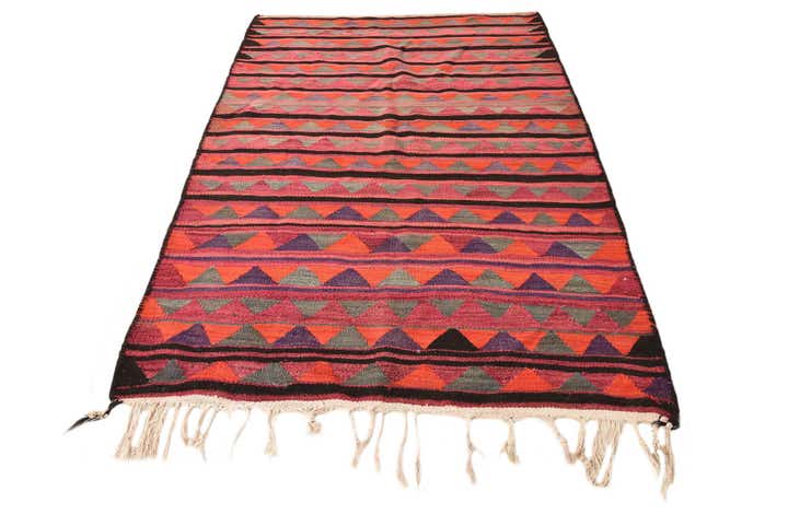 4' 9 x 7' 7 Hand Woven Kilim Fars Wool Rug