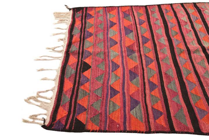 4' 9 x 7' 7 Hand Woven Kilim Fars Wool Rug