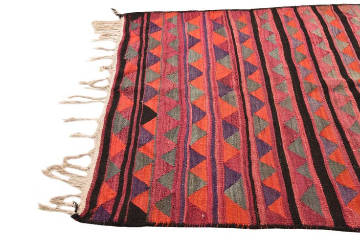 Detail image of 4' 9 x 7' 7 Hand Woven Kilim Fars Wool Rug