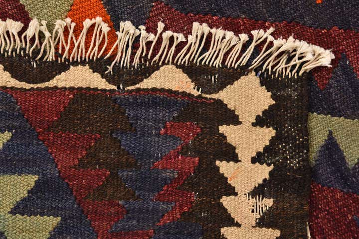 4' 3 x 7' 8 Hand Woven Kilim Fars Wool Rug