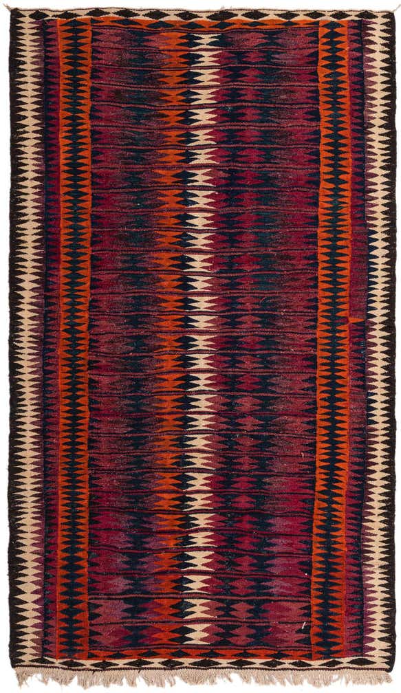 5' 2 x 9' Hand Woven Kilim Fars Wool Rug