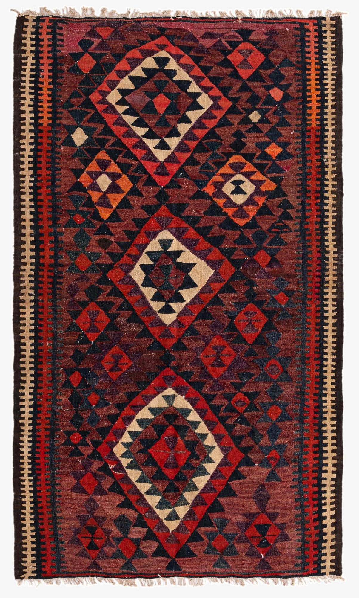 4' 9 x 7' 9  Hand Woven Kilim Fars Wool Rug