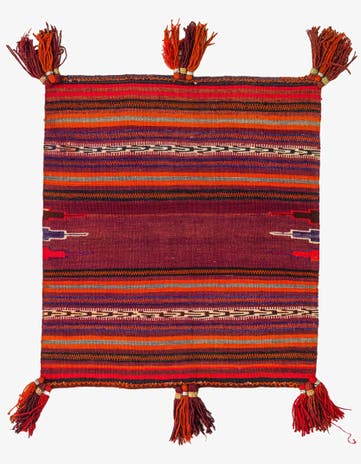 3' 4 x 3' 9 Hand Woven Kilim Fars Wool Rug