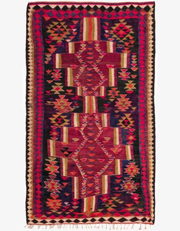 4' 7 x 7' 9 Hand Woven Kilim Fars Wool Rug