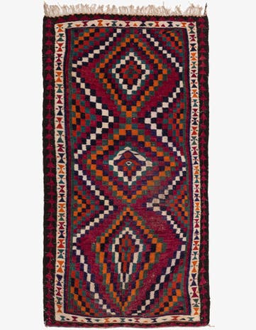 4' 4 x 8' 3 Hand Woven Kilim Fars Wool Rug