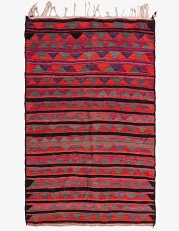 4' 9 x 7' 7 Hand Woven Kilim Fars Wool Rug
