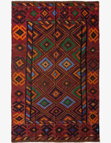 7' 8 x 12' 8 Hand Woven Kilim Fars Wool Rug