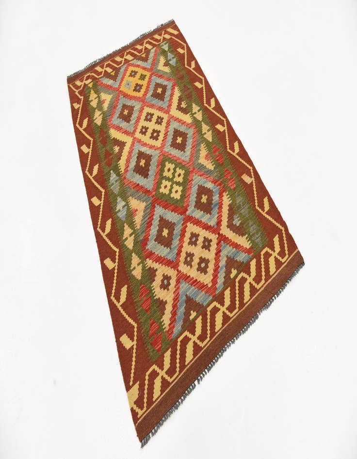 Detail image of 3' 4 x 6' 1  Hand Woven Kilim Maymana Wool Rug