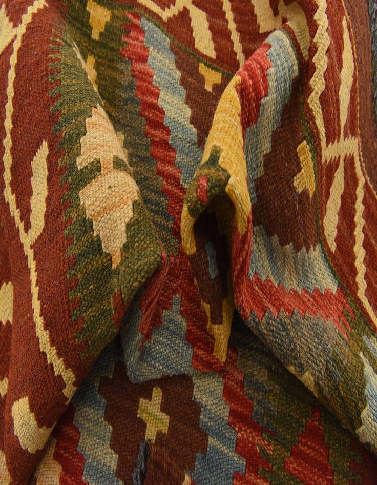 Detail image of 3' 4 x 6' 1  Hand Woven Kilim Maymana Wool Rug