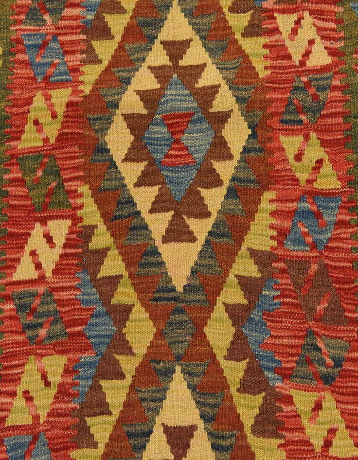 Detail image of 3' 8 x 5' 1  Hand Woven Kilim Maymana Wool Rug