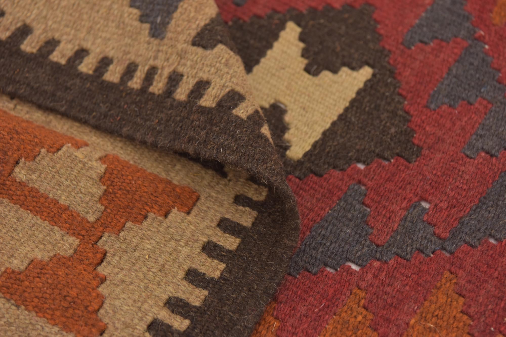 3' 5 x 6' 5 Hand Woven Kilim Maymana Wool Rug