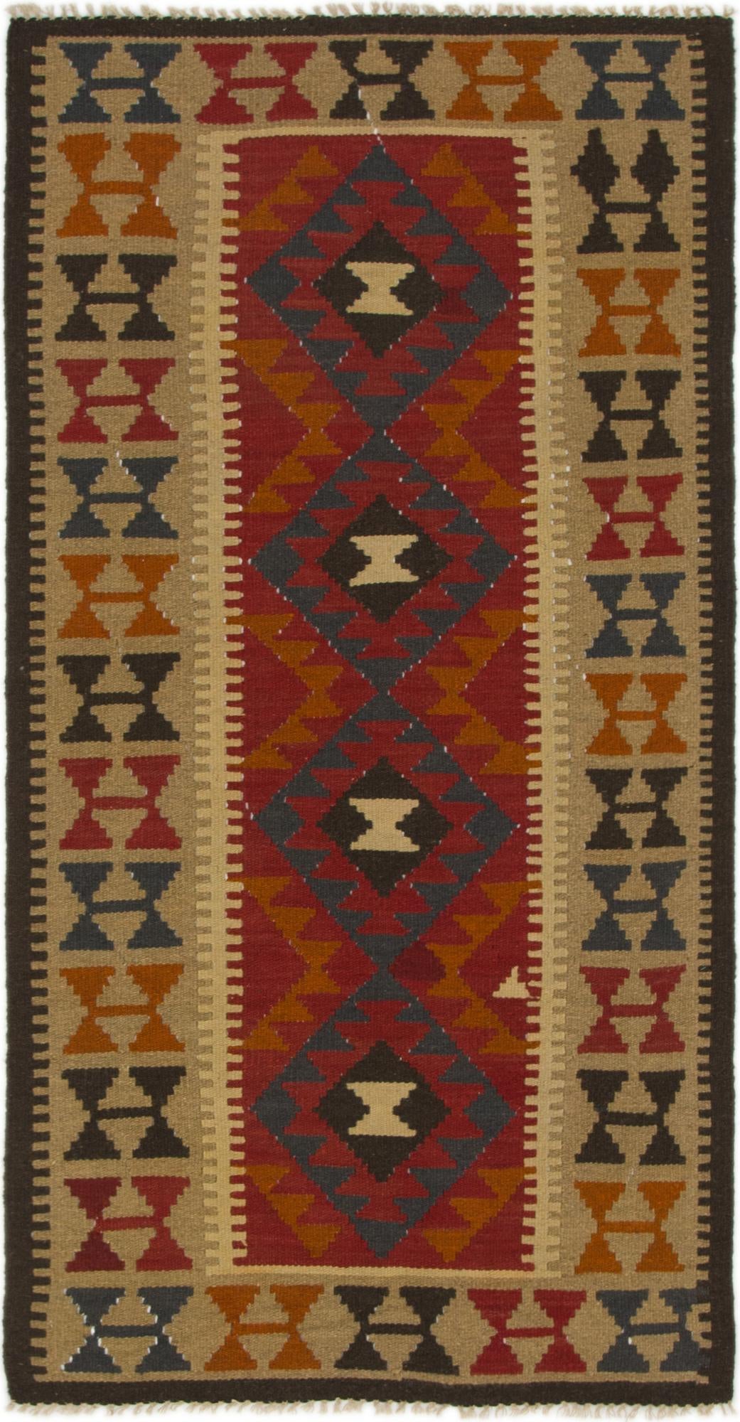 3' 5 x 6' 5 Hand Woven Kilim Maymana Wool Rug