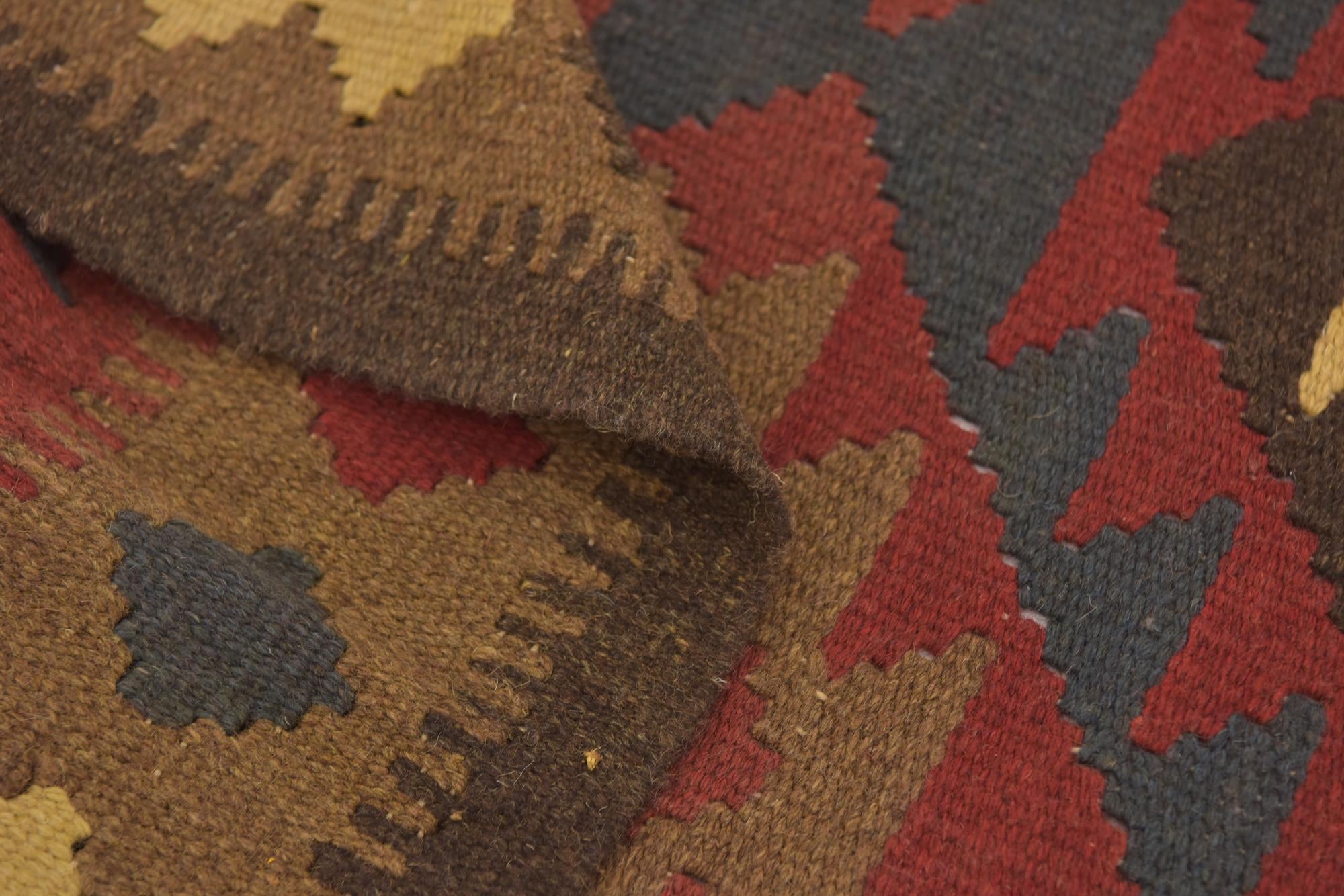 3' 3 x 6' 4 Hand Woven Kilim Maymana Wool Rug