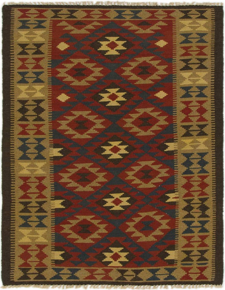 Detail image of 3' 5 x 6' 2 Hand Woven Kilim Maymana Wool Rug