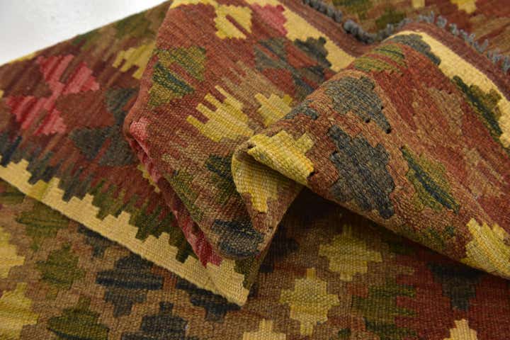 2' 7 x 4' 4 Hand Woven Kilim Maymana Wool Rug