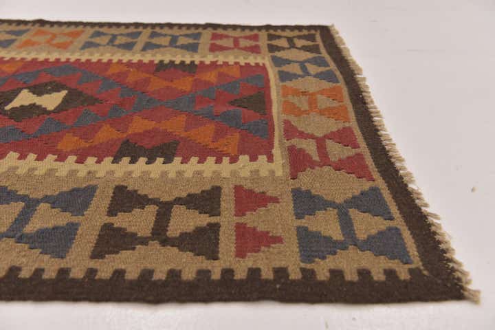 3' 4 x 6' 5 Hand Woven Kilim Maymana Wool Rug