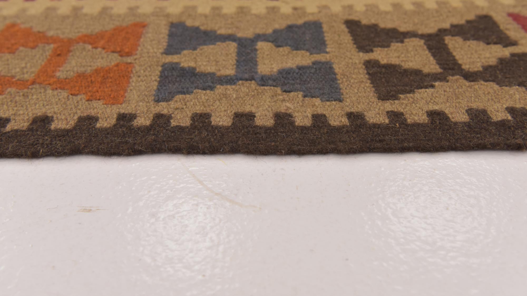 3' 4 x 6' 5 Hand Woven Kilim Maymana Wool Rug