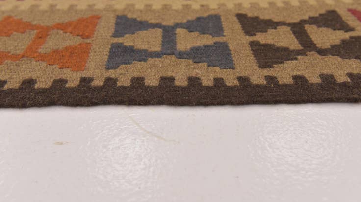 Detail image of 3' 4 x 6' 5 Hand Woven Kilim Maymana Wool Rug