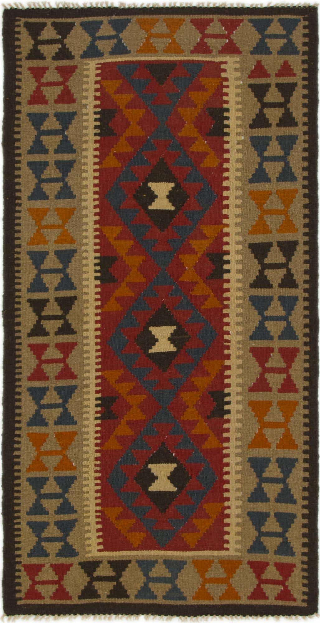 3' 4 x 6' 5 Hand Woven Kilim Maymana Wool Rug