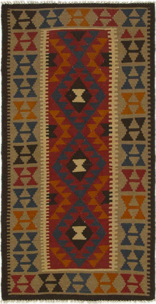 3' 4 x 6' 5 Hand Woven Kilim Maymana Wool Rug