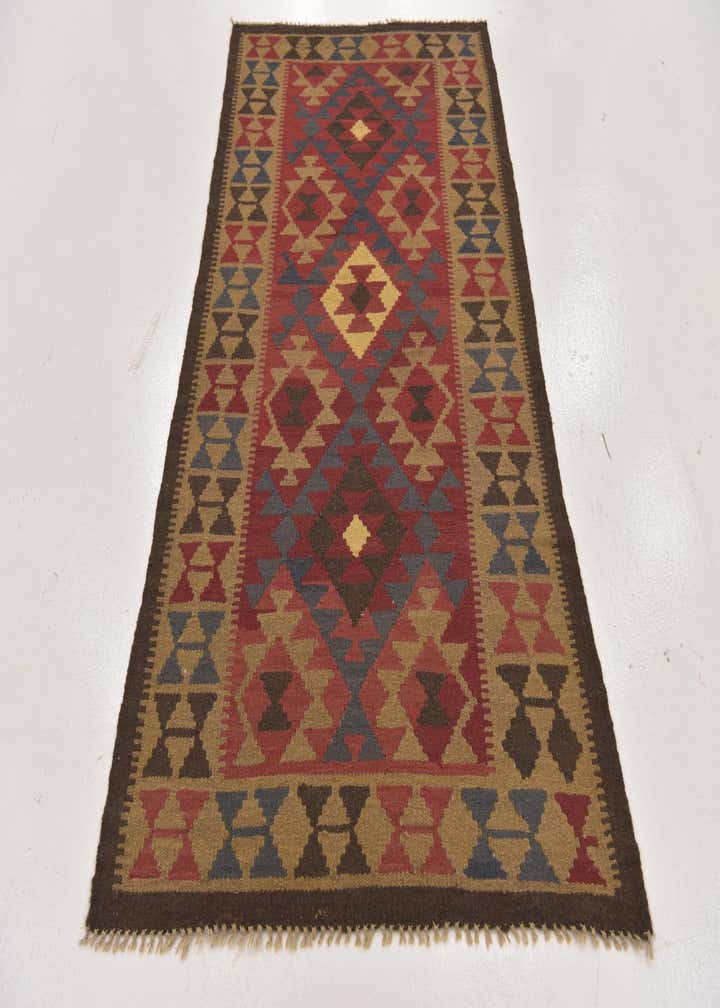 3' 7 x 6' 10 Hand Woven Kilim Maymana Wool Rug