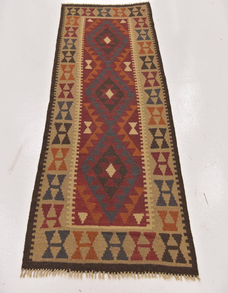 Detail image of 3' 5 x 6' 4  Hand Woven Kilim Maymana Wool Rug