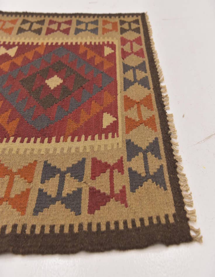 Detail image of 3' 5 x 6' 4  Hand Woven Kilim Maymana Wool Rug