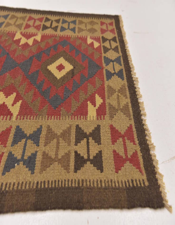 Detail image of 3' 6 x 6' 4  Hand Woven Kilim Maymana Wool Rug