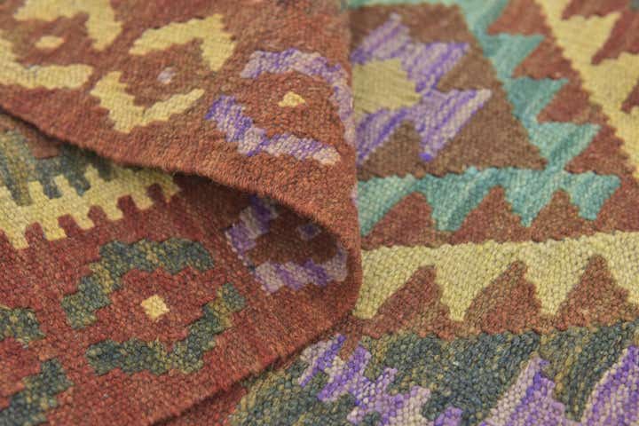 2' 7 x 4' Hand Woven Kilim Maymana Wool Rug