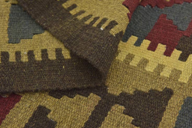 Detail image of 5' 2 x 8' 3 Hand Woven Kilim Maymana Wool Rug