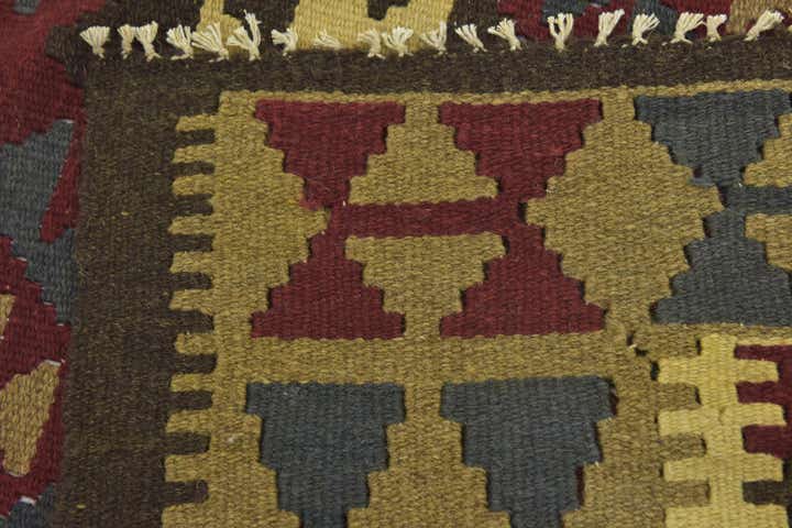 5' 2 x 8' 3 Hand Woven Kilim Maymana Wool Rug