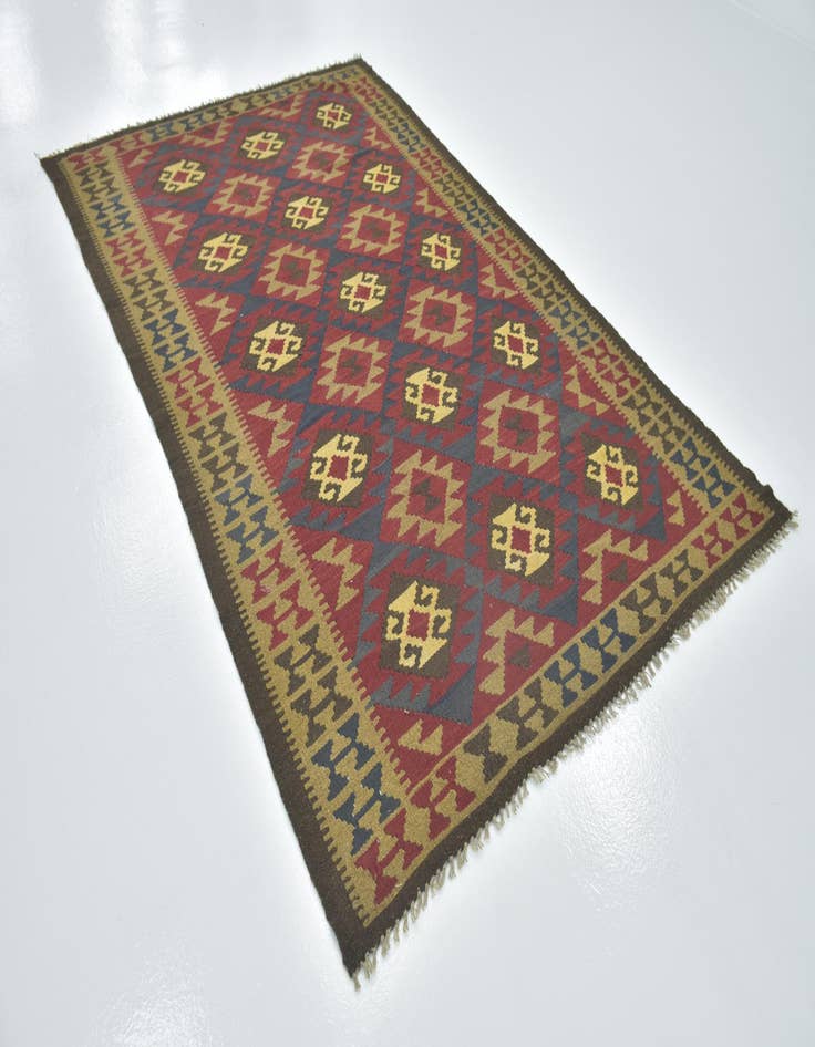 Detail image of 5' 4 x 8' 6  Hand Woven Kilim Maymana Wool Rug