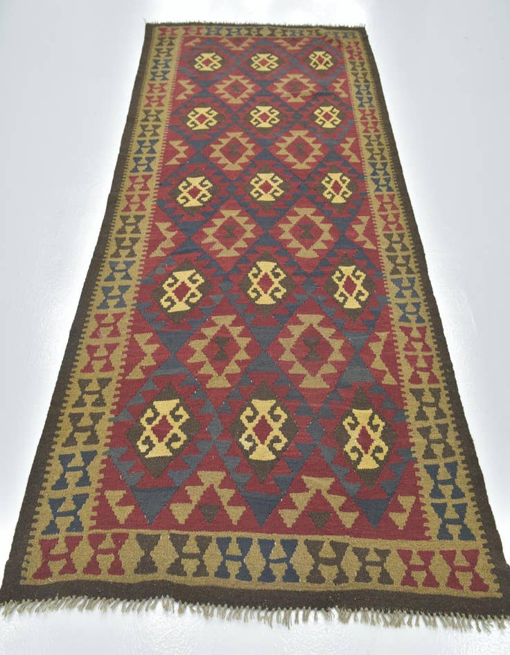 Detail image of 5' 4 x 8' 6  Hand Woven Kilim Maymana Wool Rug