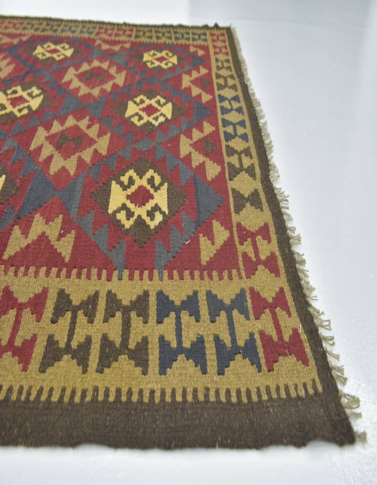 Detail image of 5' 4 x 8' 6  Hand Woven Kilim Maymana Wool Rug