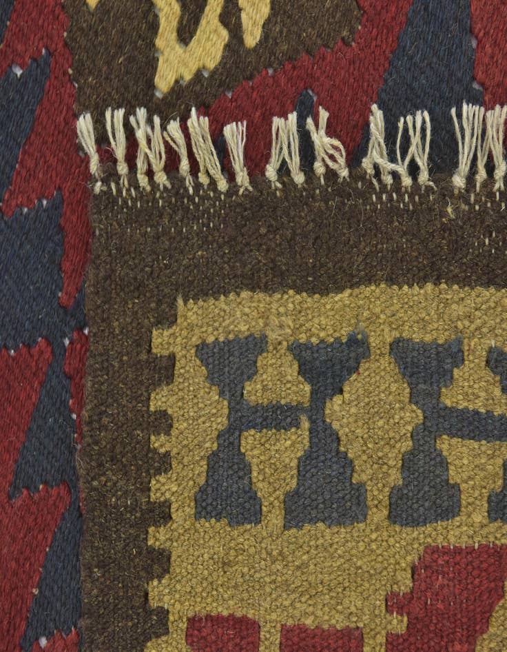 Detail image of 5' 4 x 8' 6  Hand Woven Kilim Maymana Wool Rug