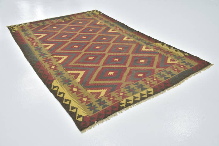 Detail image of 165cm x 240cm Hand Woven Kilim Maymana Wool Rug