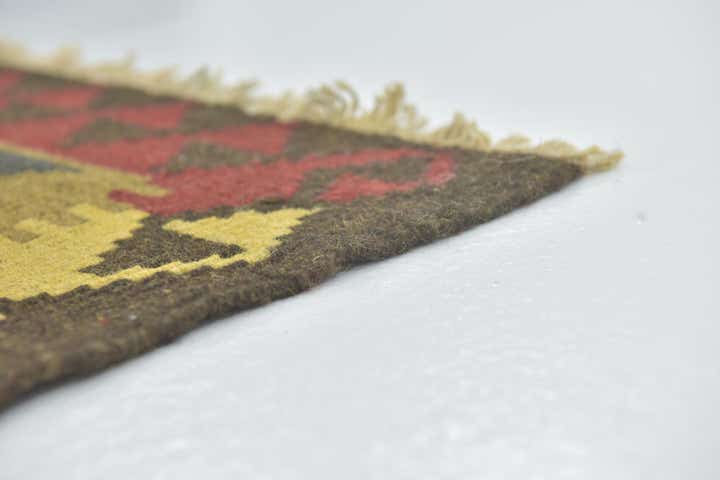 5' 4 x 7' 10 Hand Woven Kilim Maymana Wool Rug