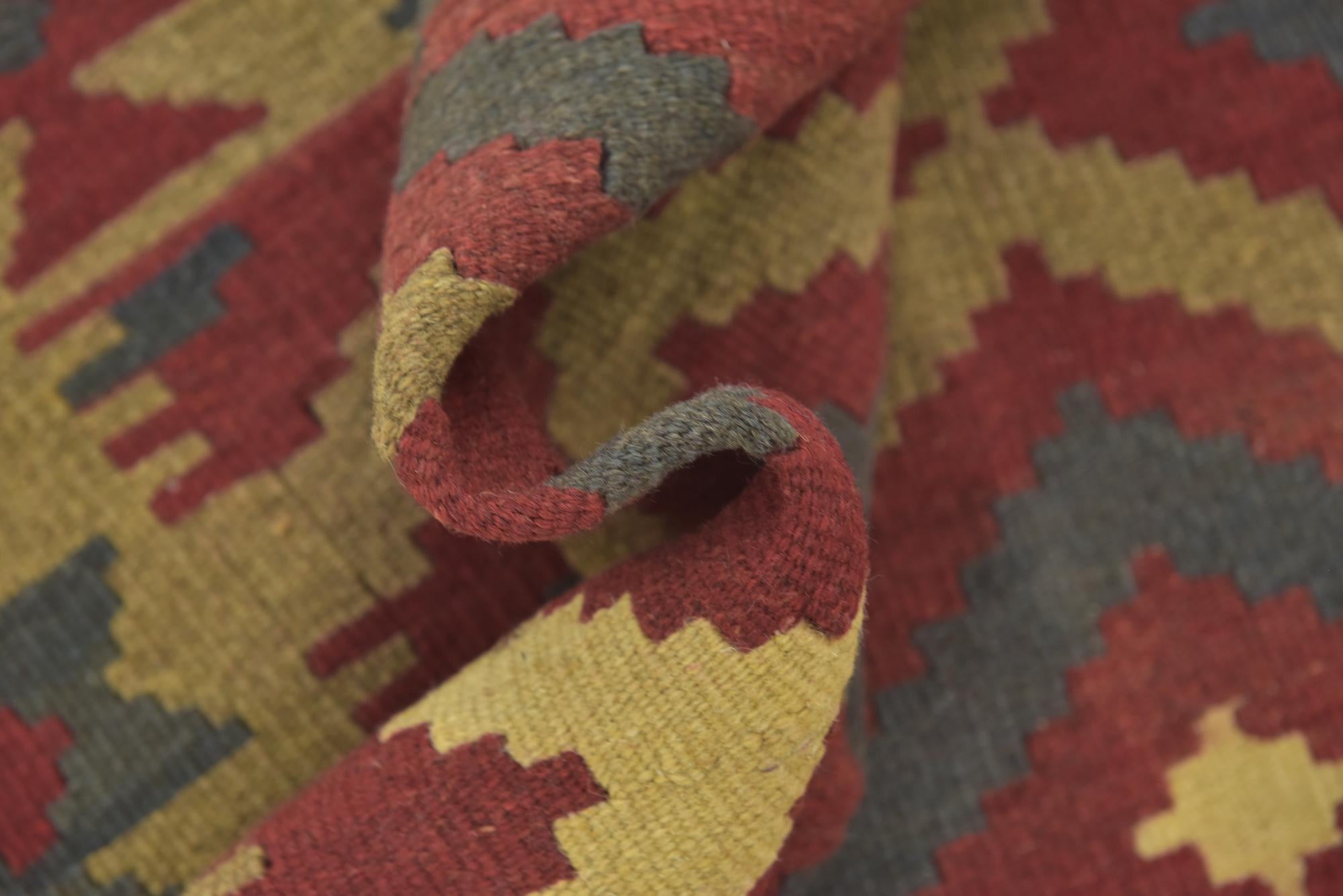 165cm x 240cm Hand Woven Kilim Maymana Wool Rug