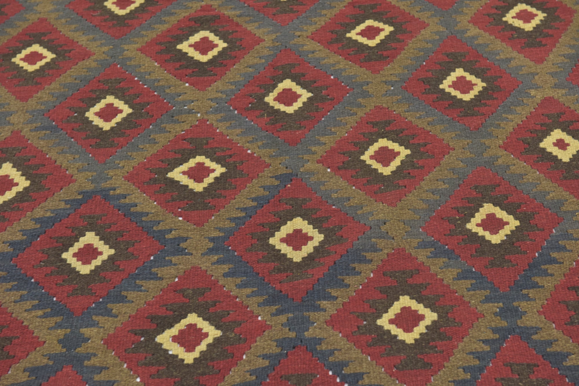 5' 3 x 8' 4 Hand Woven Kilim Maymana Wool Rug