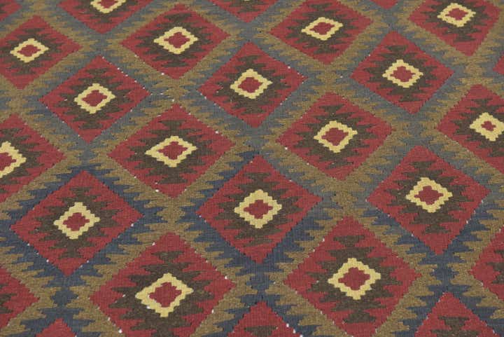 5' 3 x 8' 4 Hand Woven Kilim Maymana Wool Rug