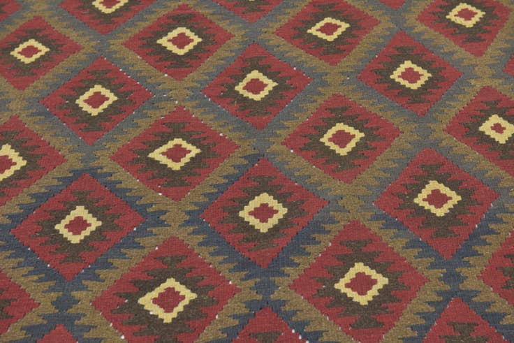 Detail image of 5' 3 x 8' 4 Hand Woven Kilim Maymana Wool Rug