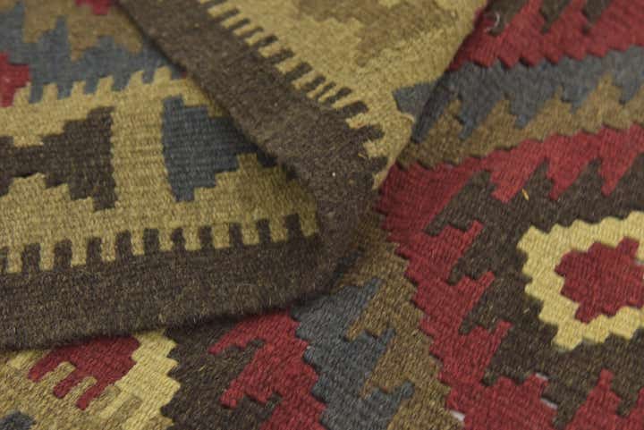 5' 3 x 8' 4 Hand Woven Kilim Maymana Wool Rug