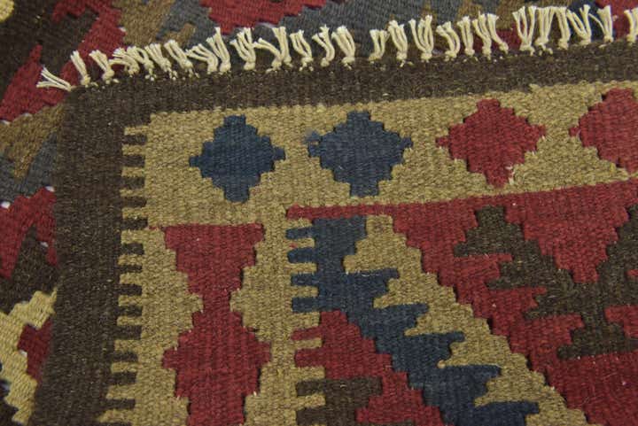 5' 3 x 8' 4 Hand Woven Kilim Maymana Wool Rug