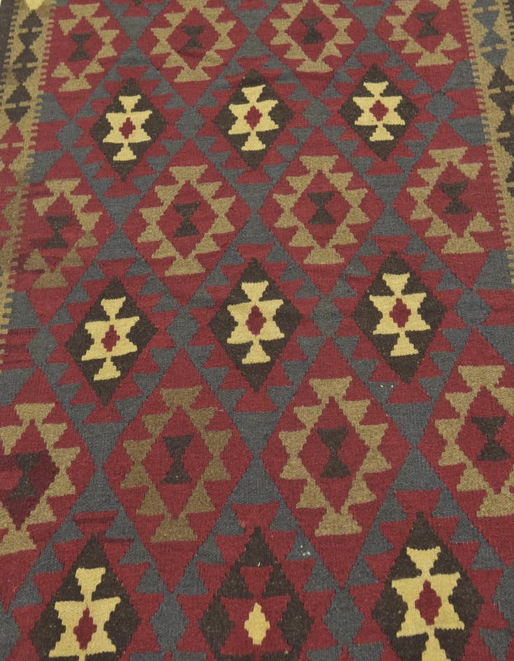 Detail image of 5' 3 x 8'  Hand Woven Kilim Maymana Wool Rug