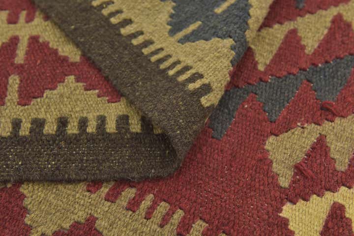 5' x 8' 6 Hand Woven Kilim Maymana Wool Rug